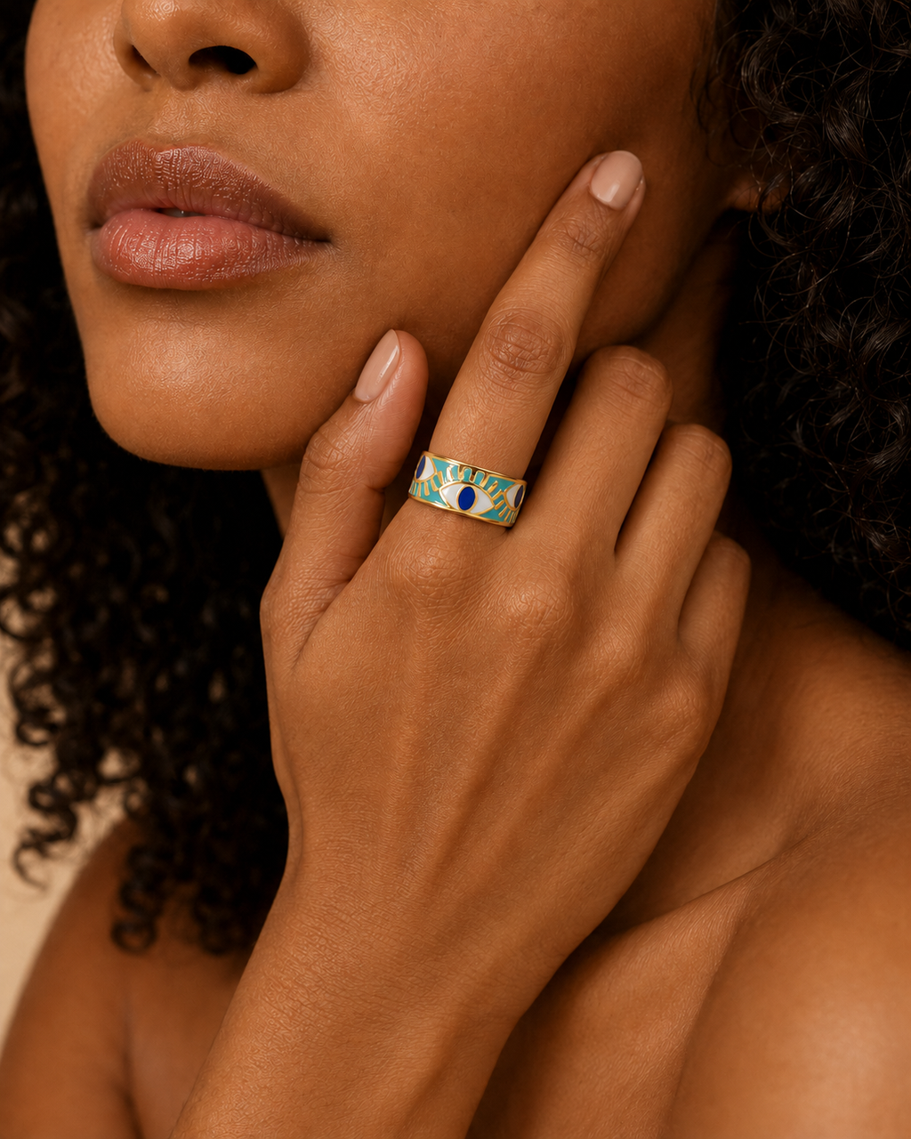 Evil Eye Enamel Ring
