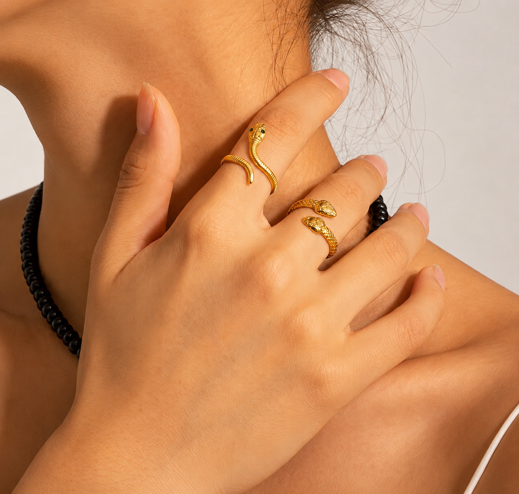 Green Eye Snake Ring