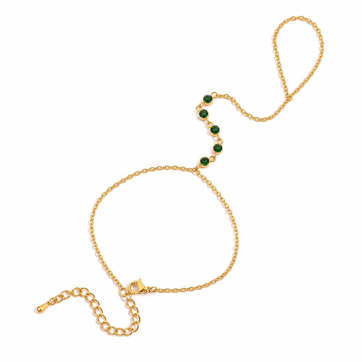 Green Stone Hand Chain