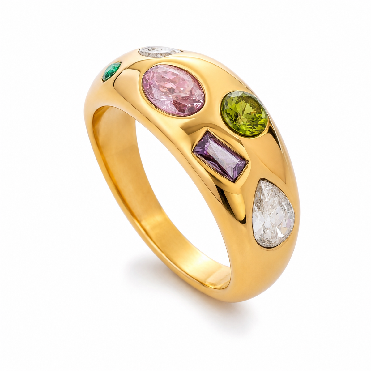 Multi-Color Stone Ring