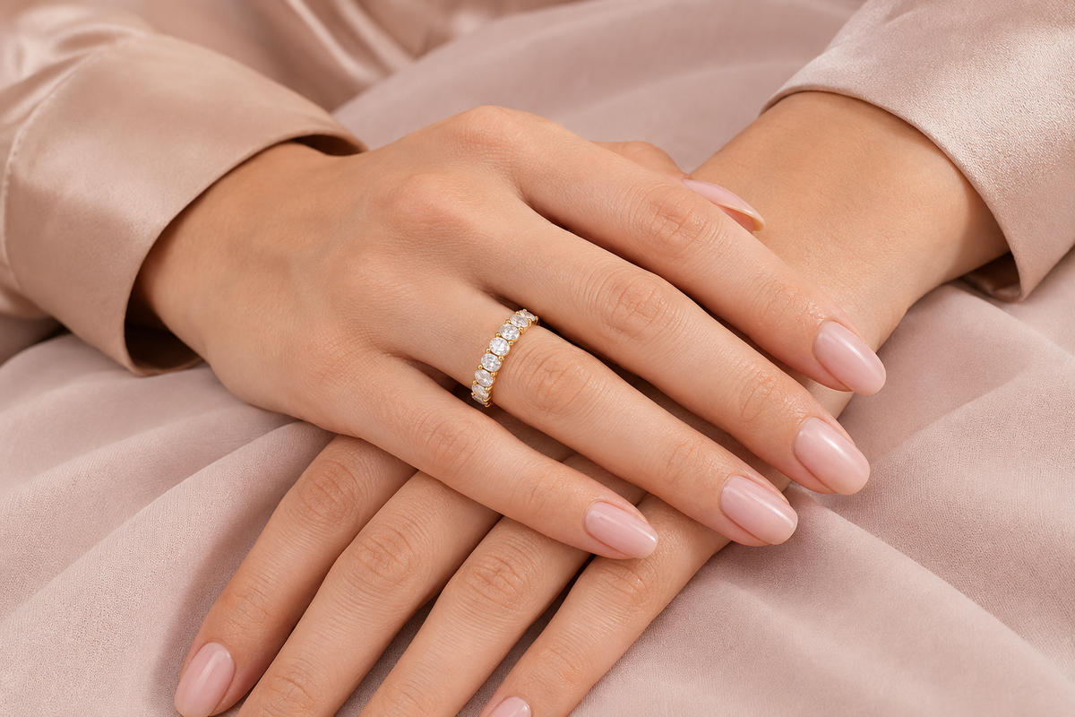Oval Crystal Ring