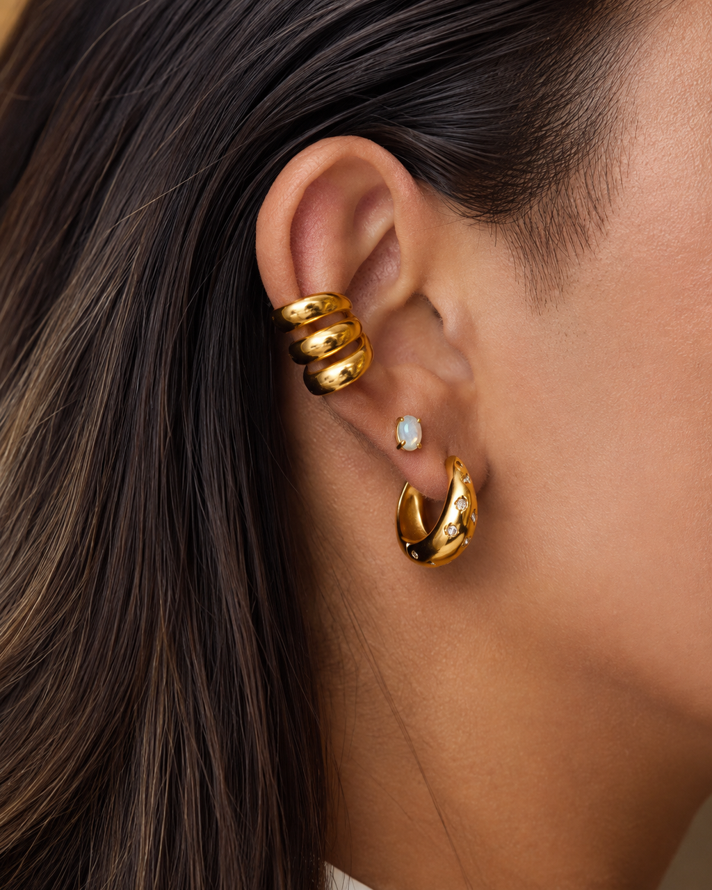 Star Hoop Earrings