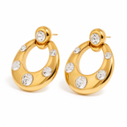 White Stone Stud Earrings
