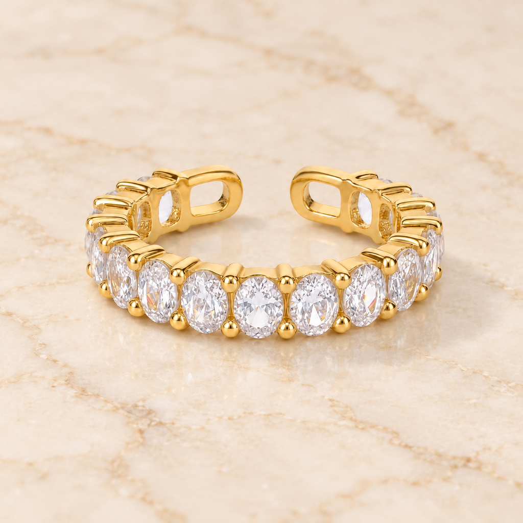 Oval Crystal Ring