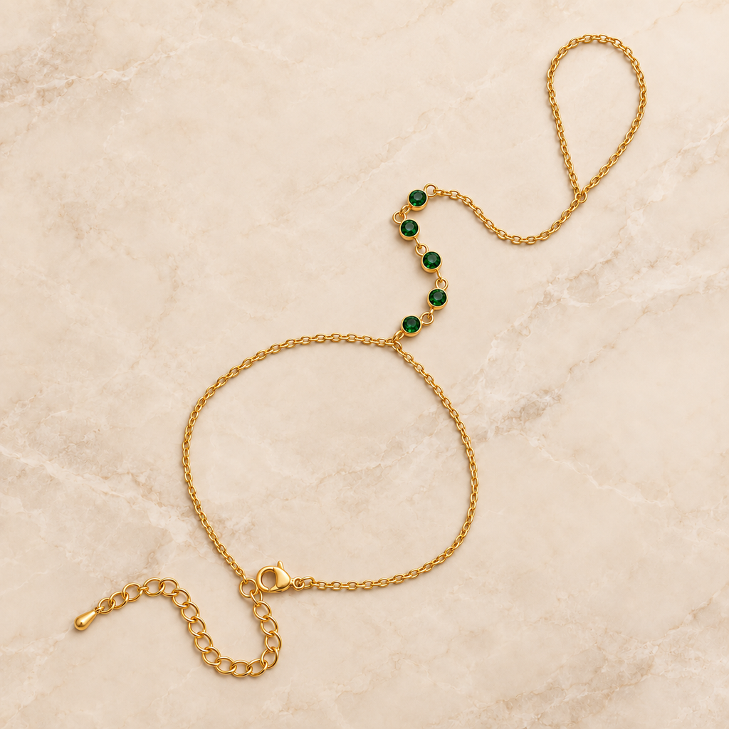 Green Stone Hand Chain