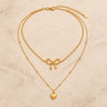 Bow & Heart Layered Necklace