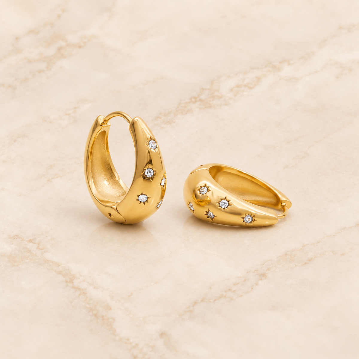 Star Hoop Earrings