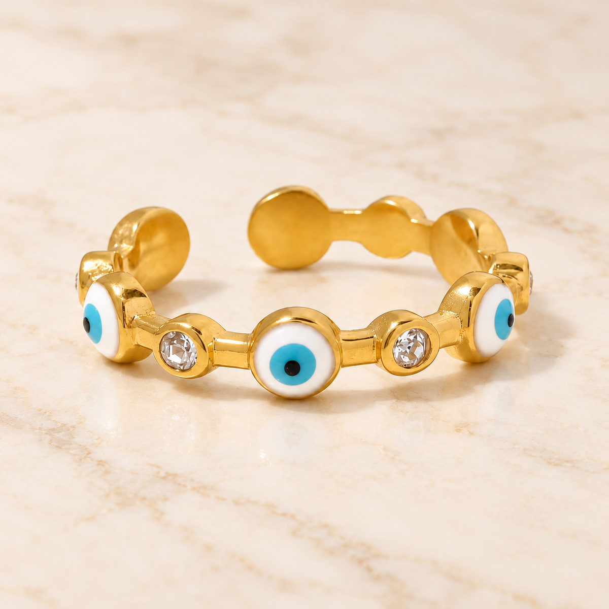 Evil Eye Crystal Ring