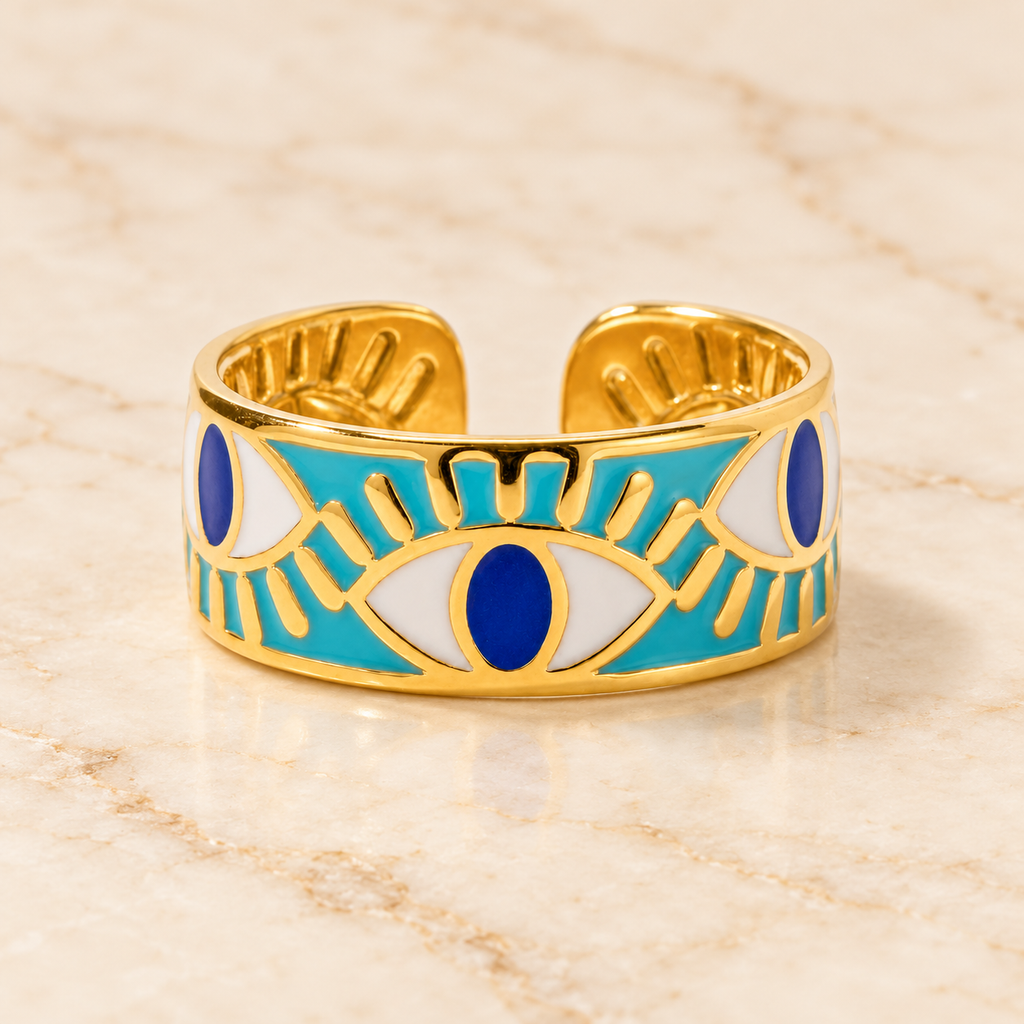 Evil Eye Enamel Ring