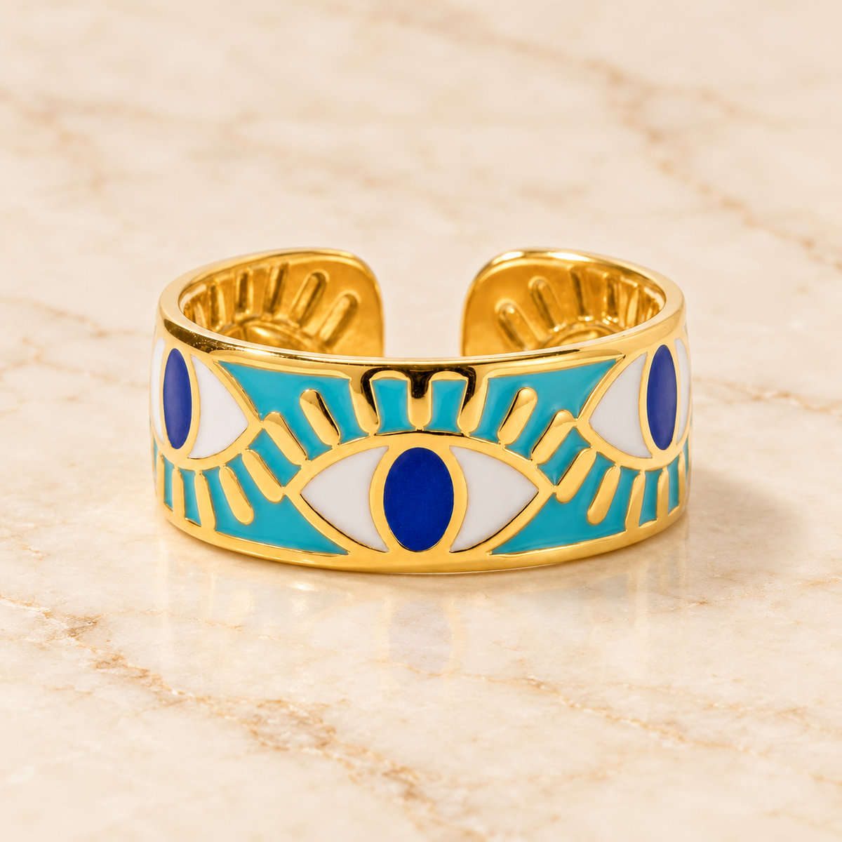 Evil Eye Enamel Ring