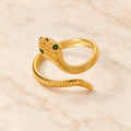 Green Eye Snake Ring